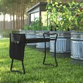 Flash Furniture Black Iron Framed Garden Kneeler and Bench Seat TLH-105-BK-GG